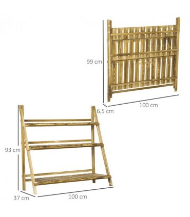 Flower Stand, 100Lx37Wx93H cm, Wood — Size: 100L x 37W x 93H cm