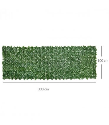 Artificial Leaf Screen Panel, 3x1 m-Dark Green — Size: 300cm x 100cm