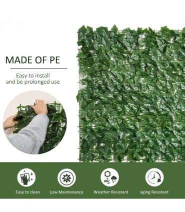 Artificial Leaf Screen Panel, 3x1 m-Dark Green — Size: 300cm x 100cm
