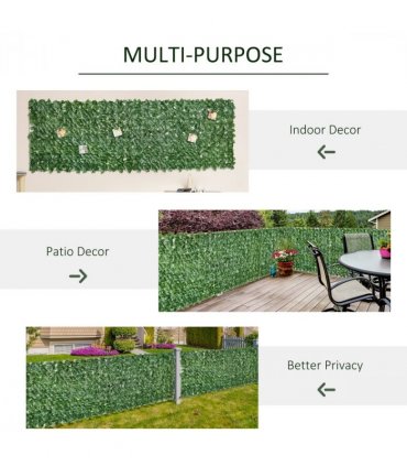 Artificial Leaf Screen Panel, 3x1 m-Dark Green — Size: 300cm x 100cm