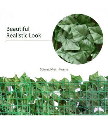Artificial Leaf Screen Panel, 3x1 m-Dark Green — Size: 300cm x 100cm
