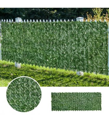 Artificial Leaf Screen Panel, 3x1 m-Dark Green — Size: 300cm x 100cm