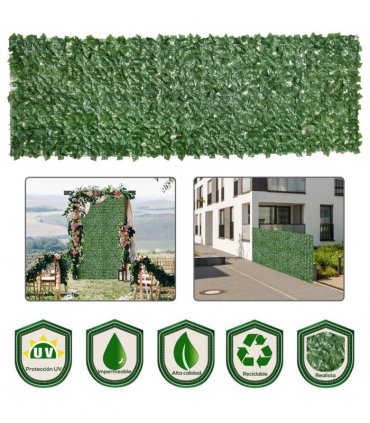 Artificial Leaf Screen Panel, 3x1 m-Dark Green — Size: 300cm x 100cm