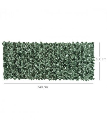 Artificial Leaf Screen Panel, 2.4x1 m-Dark Green — Size: 240cm x 100cm