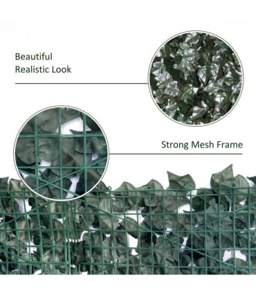 Artificial Leaf Screen Panel, 2.4x1 m-Dark Green — Size: 240cm x 100cm