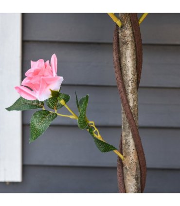 90cm/3FT Artificial Rose Tree Fake Decorative Plant 21 Flowers Pot Pink — Colour: Pink and Green