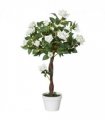 Outsunny 90cm Artificial Rose Tree, Fake Decorative Plant, White — Colour: White and Green