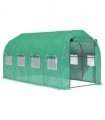 4 x 2 M Walk in Polytunnel Greenhouse Galvanised Steel w/ Zipped Door — Size: 3.95m x 1.95m x 2m