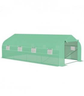 6 x 3M Walk in Polytunnel Greenhouse Large Outdoor Grow House w/ Door — Size: 6m x 3m x 2m
