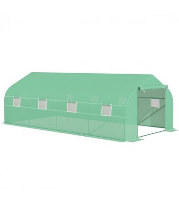 6 x 3M Walk in Polytunnel Greenhouse Large Outdoor Grow House w/ Door — Size: 6m x 3m x 2m