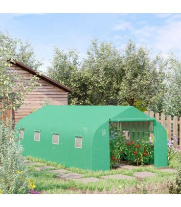 6 x 3M Walk in Polytunnel Greenhouse Large Outdoor Grow House w/ Door — Size: 6m x 3m x 2m