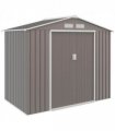 Garden Shed Storage Unit w/Locking Door Floor Foundation Vent Grey