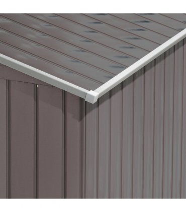 Garden Shed Storage Unit w/Locking Door Floor Foundation Vent Grey