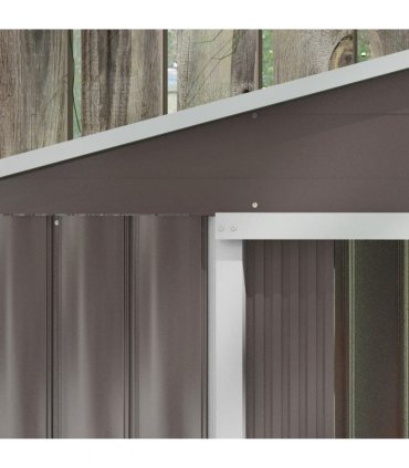 Garden Shed Storage Unit w/Locking Door Floor Foundation Vent Grey