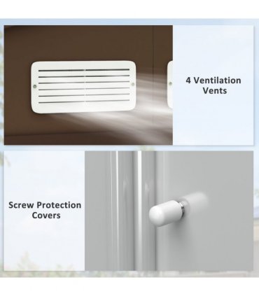 Garden Shed Storage Unit w/Locking Door Floor Foundation Vent Yellow