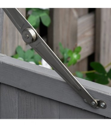 Wooden Garden Shed Double Door Tool Storage House, 74x43x88cm, Grey — Colour: Dark Grey