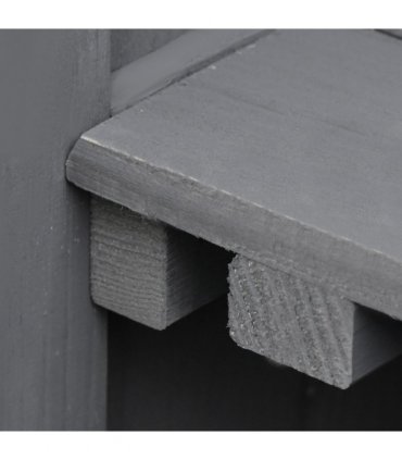 Wooden Garden Shed Double Door Tool Storage House, 74x43x88cm, Grey — Colour: Dark Grey