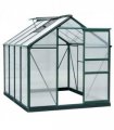 Outsunny 6x8ft Walk-In Polycarbonate Greenhouse Plant Grow Galvanized Aluminium — Size: 190cm x 252cm x 201cm
