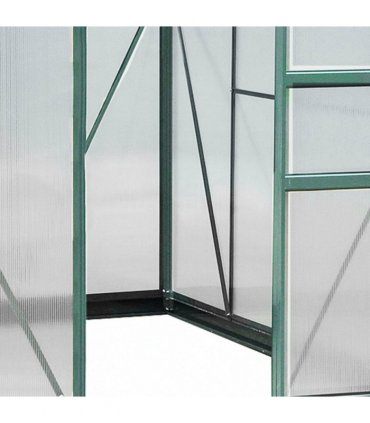 Outsunny 6x8ft Walk-In Polycarbonate Greenhouse Plant Grow Galvanized Aluminium — Size: 190cm x 252cm x 201cm