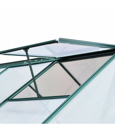 Outsunny 6x8ft Walk-In Polycarbonate Greenhouse Plant Grow Galvanized Aluminium — Size: 190cm x 252cm x 201cm