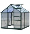 6x6ft Walk-In Polycarbonate Greenhouse Plant Grow Galvanized Aluminium — Size: 190cm x 192cm x 201cm