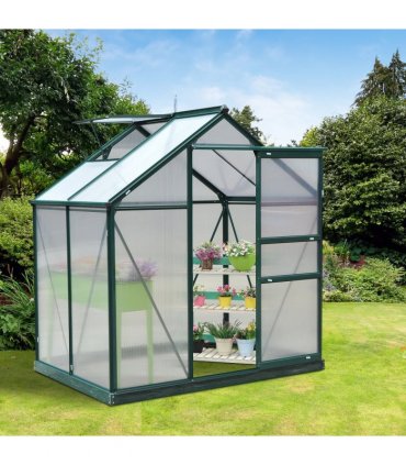 1.9x1.3x2 m Walk-In Mini Greenhouse-Dark Green Frame — Size: 190cm x 132cm x 201cm