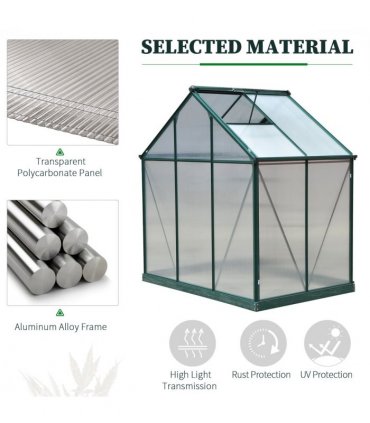 1.9x1.3x2 m Walk-In Mini Greenhouse-Dark Green Frame — Size: 190cm x 132cm x 201cm
