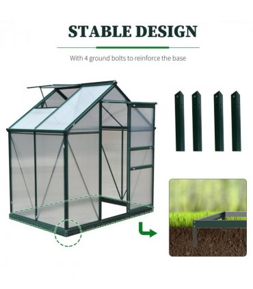 1.9x1.3x2 m Walk-In Mini Greenhouse-Dark Green Frame — Size: 190cm x 132cm x 201cm