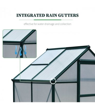 1.9x1.3x2 m Walk-In Mini Greenhouse-Dark Green Frame — Size: 190cm x 132cm x 201cm