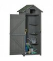 Wooden Garden Storage Shed Tool Storage Box, 77 x 54 x 179 cm, Grey