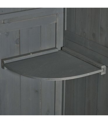 Wooden Garden Storage Shed Tool Storage Box, 77 x 54 x 179 cm, Grey