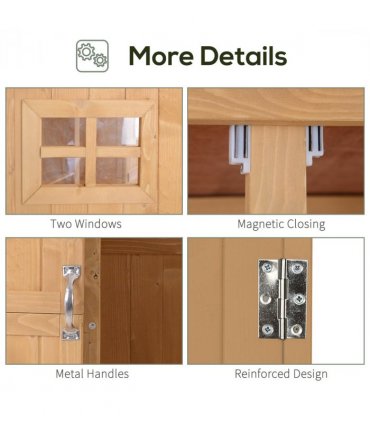 Garden Shed W/Double Door, Pine Wood, 127.5Lx50Wx164H cm — Colour: Nature Wood