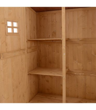 Garden Shed W/Double Door, Pine Wood, 127.5Lx50Wx164H cm — Colour: Nature Wood