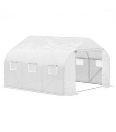 2H x 3.5L x 3W (m) Walk-in Tunnel PE Mesh Greenhouse White — Size: 350cm x 300cm x 200cm