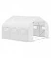 2H x 3.5L x 3W (m) Walk-in Tunnel PE Mesh Greenhouse White — Size: 350cm x 300cm x 200cm