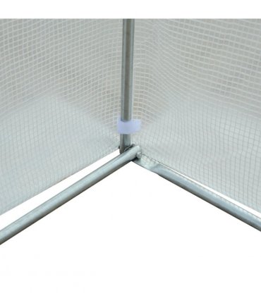 4.5x3x2m PE Mesh Cover Galvanized Metal Frame Walk-In Greenhouse White — Size: 445cm x 299cm x 200cm