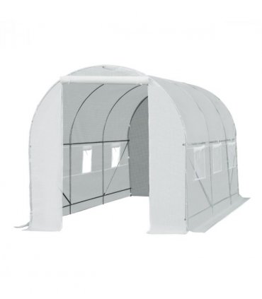 Outsunny 4.5 x 2M Walk-in Polytunnel Greenhouse for Garden, Galvanised Steel — Size: 4.5m x 2m x 2m