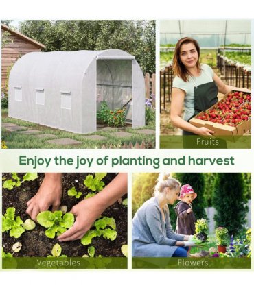 3.5 L x 2 W x 2H m Walk-in Greenhouse-White PE — Size: 3.5m x 2m x 2m