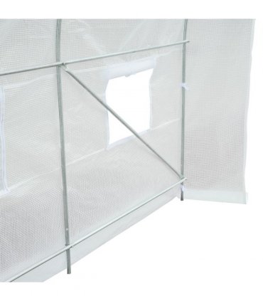 3.5 L x 2 W x 2H m Walk-in Greenhouse-White PE — Size: 3.5m x 2m x 2m