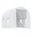 250L X 200W X 200H cm Walk-in Greenhouse-White PE — Size: 2.5m x 2m x 2m