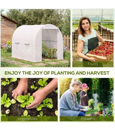 250L X 200W X 200H cm Walk-in Greenhouse-White PE — Size: 2.5m x 2m x 2m