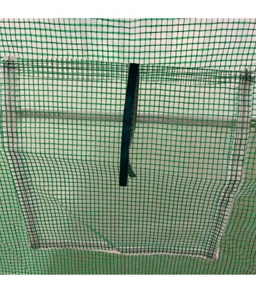 4x2 m Polytunnel Walk-in Greenhouse with Zip Door and Windows-Green — Size: 395cm x 197cm x 197cm