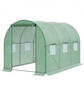 3x2 m Polytunnel Walk-in Greenhous-Green — Size: 300cm x 200cm x 200cm