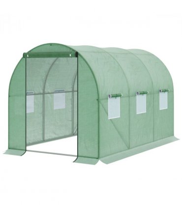 3x2 m Polytunnel Walk-in Greenhous-Green — Size: 300cm x 200cm x 200cm