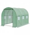 3x2 m Polytunnel Walk-in Greenhous-Green — Size: 300cm x 200cm x 200cm