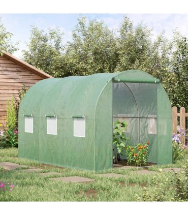 3x2 m Polytunnel Walk-in Greenhous-Green — Size: 300cm x 200cm x 200cm