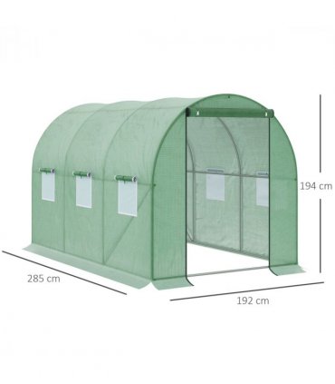 3x2 m Polytunnel Walk-in Greenhous-Green — Size: 300cm x 200cm x 200cm