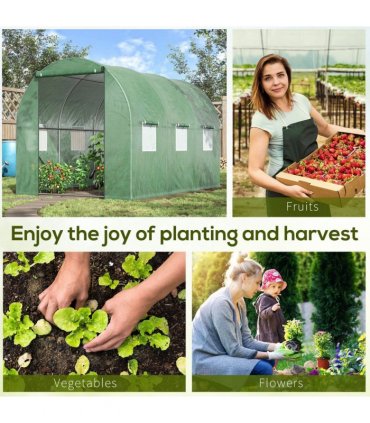 3x2 m Polytunnel Walk-in Greenhous-Green — Size: 300cm x 200cm x 200cm