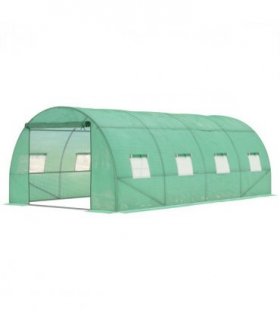 Walk in Polytunnel Outdoor Garden Greenhouse Windows and Doors (6 x 3M) Outsunny — Size: 590cm x 300cm x 200cm
