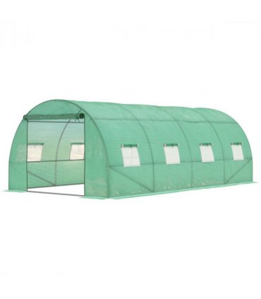 Walk in Polytunnel Outdoor Garden Greenhouse Windows and Doors (6 x 3M) Outsunny — Size: 590cm x 300cm x 200cm
